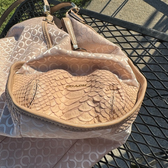 Coach Madison Phoebe Op Art Pearlescent Fabric and Leather Shoulder Bag - Picture 7 of 13